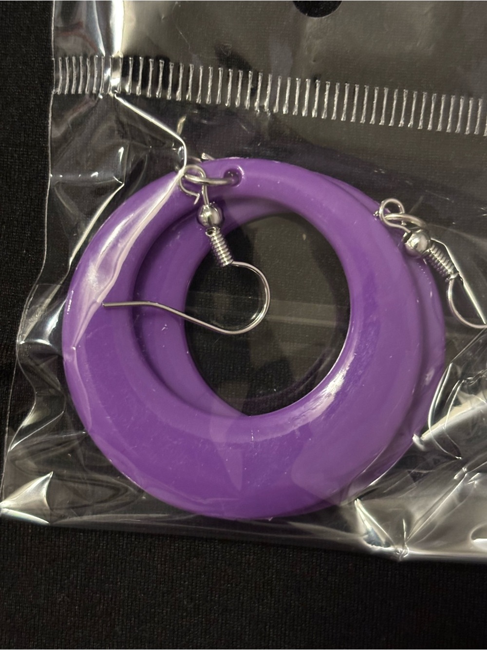 Bold Purple Hoop Earrings